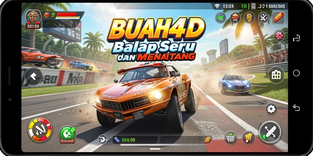 Screenshot menampilkan aksi balap seru di BUAH4D.