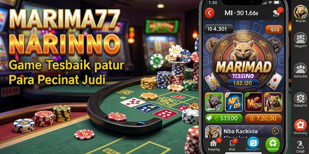 Screenshot utama MARIMA77 menampilkan gameplay Kasino yang seru.
