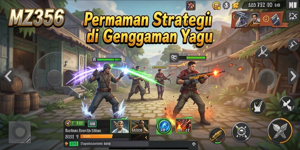 Tangkapan layar gameplay MZ356 dengan pertempuran strategi yang mendebarkan.