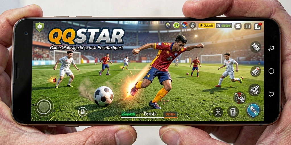 Tampilan gameplay QQSTAR menampilkan pertarungan olahraga yang intens dan seru.
