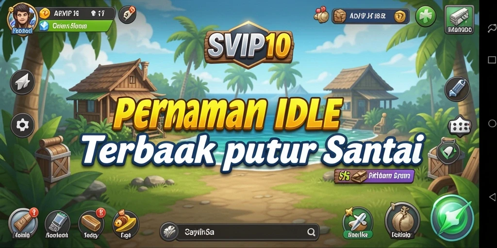 Screenshot gameplay SVIP10 menampilkan karakter yang sedang mengumpulkan sumber daya.