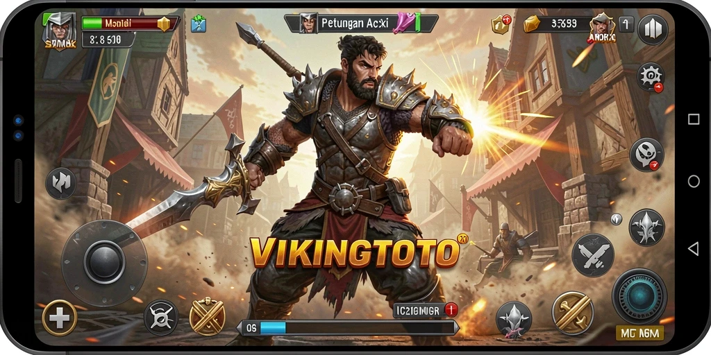 Tampilan aksi mendebarkan dari gameplay VIKINGTOTO.